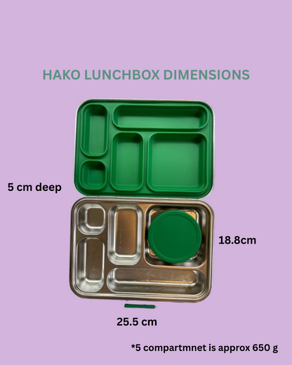 ECO-BENTO 5 COMPARTMENT SET - GREEN // 環境に優しいECOHAKO 5コンパートメント（仕切り）セット