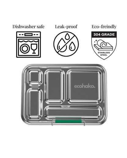 ECO-BENTO 5 COMPARTMENT SET - GREEN // 環境に優しいECOHAKO 5コンパートメント（仕切り）セット